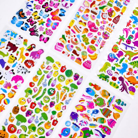Vicloon 3D Aufkleber, 30 Verschiedene 3D Stickers 550+ Geschwollene Aufkleber