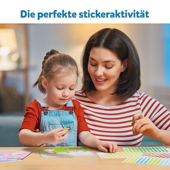 Skillmatics Bastelaktivität - Pünktchen spaß!, Stickerkunst ohne Saubermachen, Geschenke für Kinder von 3 bis 7, Vervollständige 8 Bilder voller Prinzessinnen & Einhörner