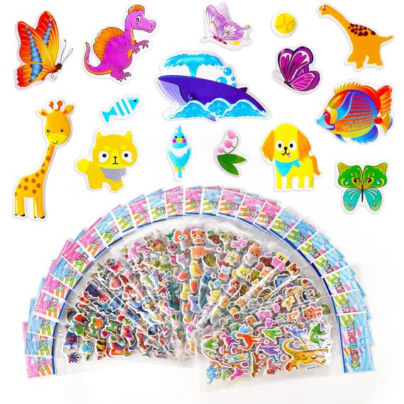 Vicloon 3D Aufkleber, 28 Verschiedene 3D Stickers 500+ Geschwollene Aufkleber