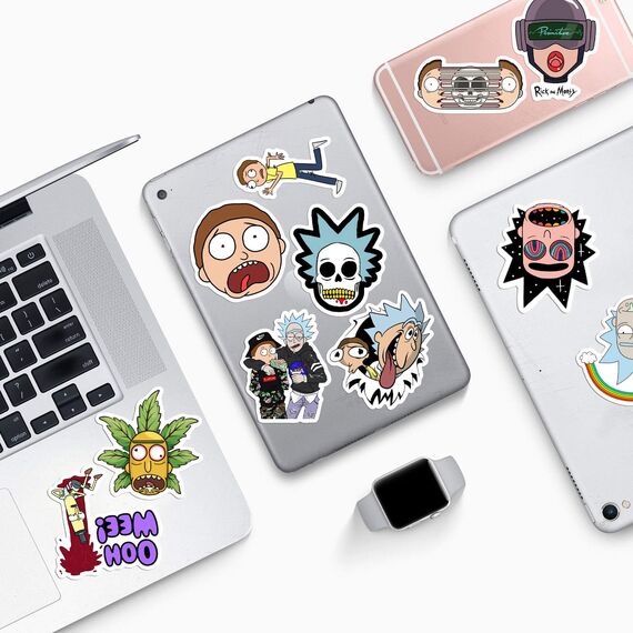 50 Stück Rick Aufkleber für Laptop, Stoßstange, Skateboard, Wasserflaschen, Computer, Telefon, Gitarre, Cartoon-Aufkleber für Kinder, Teenager und Erwachsene