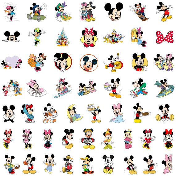 50 Stück Mouse Aufkleber für Laptop, Stoßstange, Skateboard, Wasserflaschen, Computer, Telefon, Gitarre, Cartoon-Aufkleber für Kinder, Teenager und Erwachsene