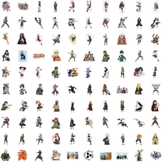 100 Naruto Aufkleber, Wasserfeste Vinyl Stickers für Auto Motorräder Laptop Fahrrad Skateboard Snowboard Gepäck Aufkleber MacBook iPad und mehr