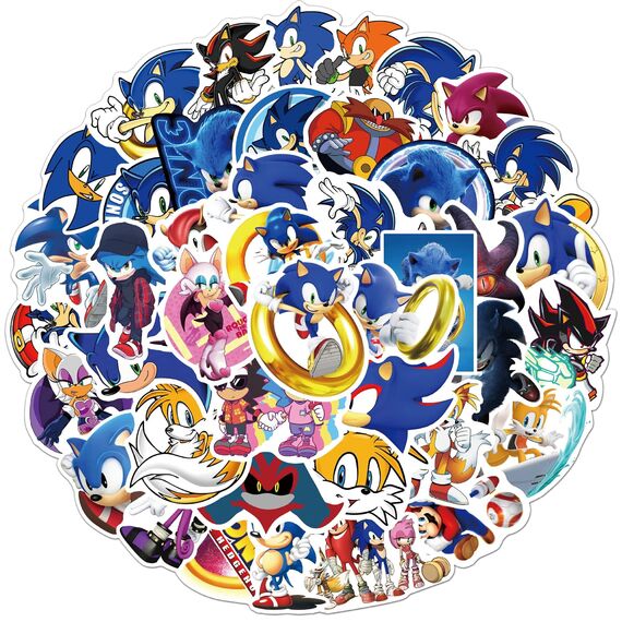 50 Stück The Hedgehog Aufkleber für Laptop, Stoßstange, Skateboard, Wasserflaschen, Computer, Telefon, Gitarre, Cartoon-Aufkleber für Kinder, Teenager und Erwachsene