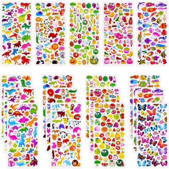 Vicloon 3D Aufkleber, 30 Verschiedene 3D Stickers 550+ Geschwollene Aufkleber