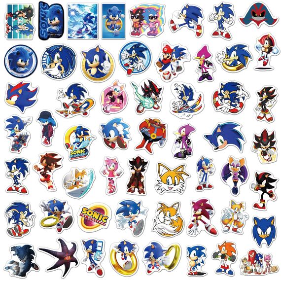 50 Stück The Hedgehog Aufkleber für Laptop, Stoßstange, Skateboard, Wasserflaschen, Computer, Telefon, Gitarre, Cartoon-Aufkleber für Kinder, Teenager und Erwachsene