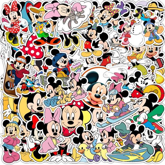 50 Stück Mouse Aufkleber für Laptop, Stoßstange, Skateboard, Wasserflaschen, Computer, Telefon, Gitarre, Cartoon-Aufkleber für Kinder, Teenager und Erwachsene