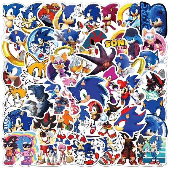 50 Stück The Hedgehog Aufkleber für Laptop, Stoßstange, Skateboard, Wasserflaschen, Computer, Telefon, Gitarre, Cartoon-Aufkleber für Kinder, Teenager und Erwachsene