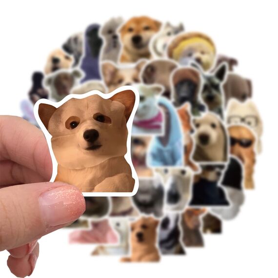 50 Stück Lustige Meme Sticker Set,Meme Aufkleber für Auto Laptop Skateboard Fahrrad Moped Motorrad Fahrrad Computer,Geeignet für Erwachsene (Hund)