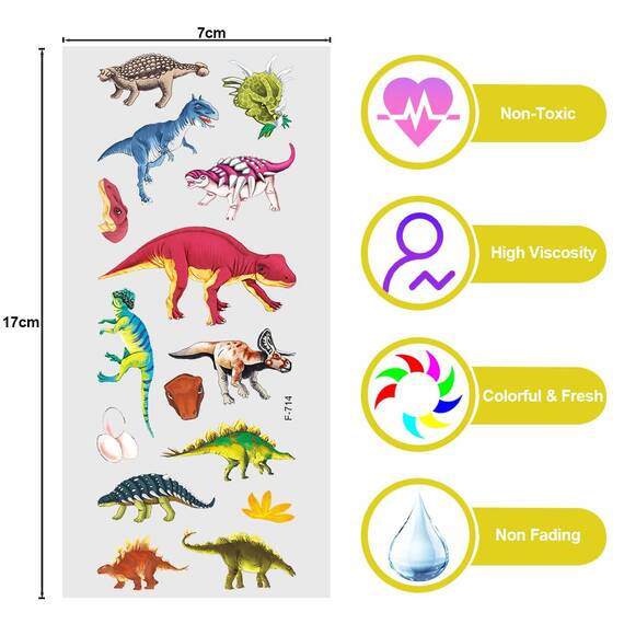 Vicloon 3D-Aufkleber für Kinder – 12 Stück geschwollene Dinosaurier-Aufkleber, perfekt für Jungen, Mädchen und Lehrer als Belohnung