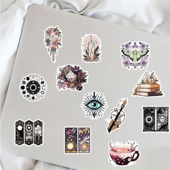 Hexe Sticker 50 Stück,Witchy Sticker Set Wasserfest Graffiti Aufkleber,Aesthetic Sticker für Laptop Skateboard Koffer Helm Auto Fahrrad Handy Scrapbook,Geschenk für Kinder Teenager Erwachsene
