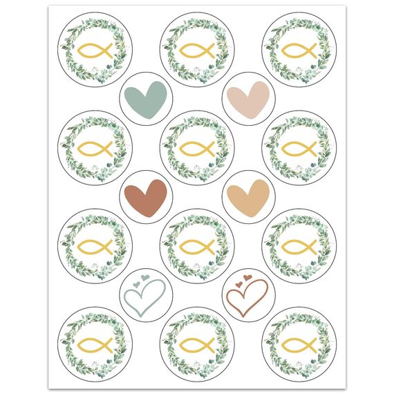 16 Bögen Sticker Kinder Aufkleber Set - ideal zum Kommunion, Konfirmation, Taufe - Stickerbögen für Gästebuch Fotoalbum - für Mädchen und Junge