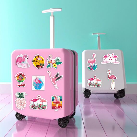 Flamingo Sticker,50 Stück Süße Aufkleber Set Wasserfeste Vinyl Aufkleber für Skateboard Laptop Koffer Helm Motorrad Auto Fahrrad Handy,Geeignet für Erwachsene Kinder