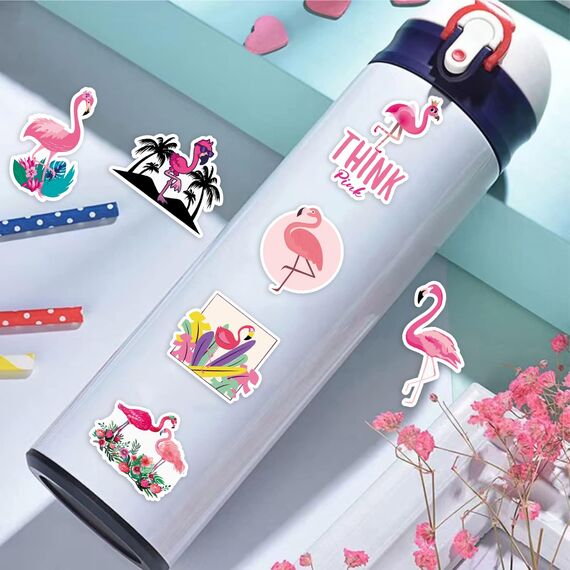 Flamingo Sticker,50 Stück Süße Aufkleber Set Wasserfeste Vinyl Aufkleber für Skateboard Laptop Koffer Helm Motorrad Auto Fahrrad Handy,Geeignet für Erwachsene Kinder