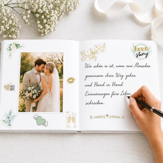 230 Sticker Hochzeit Gästebuch, transparente Aufkleber Hochzeit, Hochzeitssticker für Gästebuch, Fotoalbum und Scrapbook
