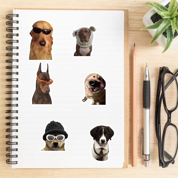 50 Stück Lustige Meme Sticker Set,Meme Aufkleber für Auto Laptop Skateboard Fahrrad Moped Motorrad Fahrrad Computer,Geeignet für Erwachsene (Hund)