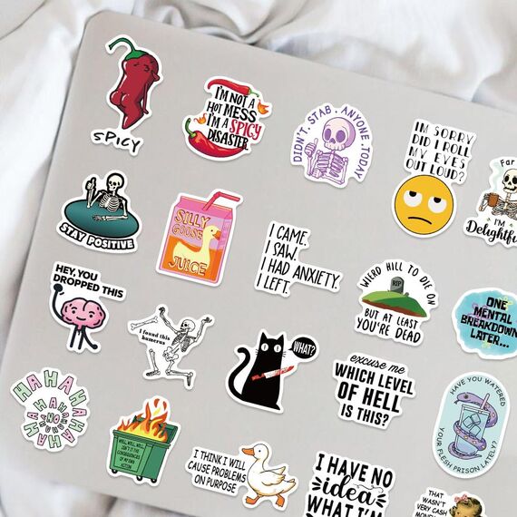 50 Stück Lustige Meme Sticker Set,Meme Aufkleber für Auto Laptop Skateboard Fahrrad Moped Motorrad Fahrrad Computer,Geeignet für Erwachsene (Sarkastisch)