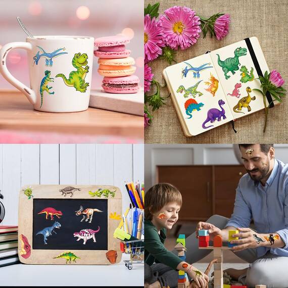 Vicloon 3D-Aufkleber für Kinder – 12 Stück geschwollene Dinosaurier-Aufkleber, perfekt für Jungen, Mädchen und Lehrer als Belohnung