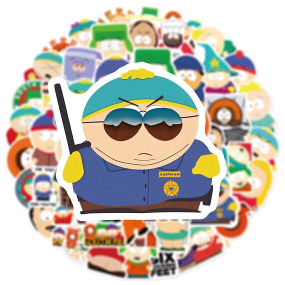 South Park Sticker,50 Stück Anime Vinyl Sticker Set, Wasserfest Cartoon Graffiti Aufkleber Stickers für Laptop Skateboard Koffer Helm Motorrad Auto Fahrrad Handy,Geschenk für Kinder Erwachsene