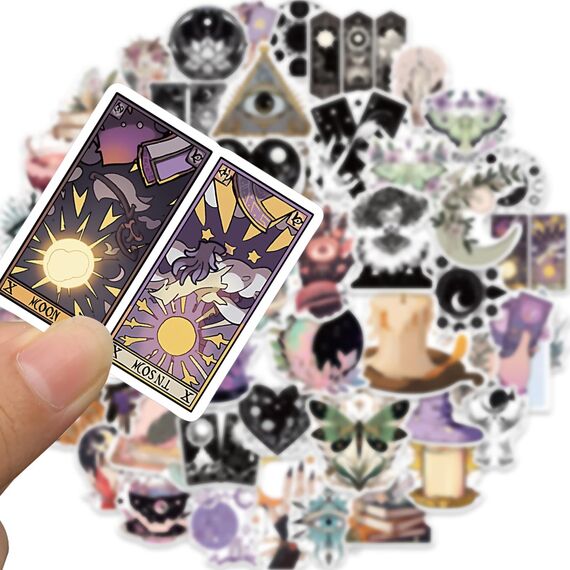 Hexe Sticker 50 Stück,Witchy Sticker Set Wasserfest Graffiti Aufkleber,Aesthetic Sticker für Laptop Skateboard Koffer Helm Auto Fahrrad Handy Scrapbook,Geschenk für Kinder Teenager Erwachsene