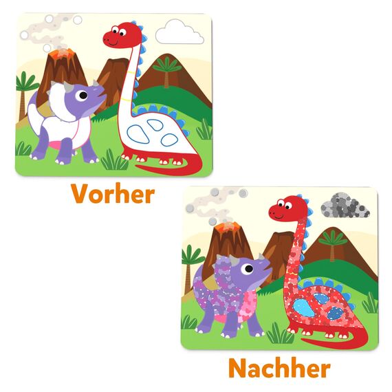 Skillmatics Bastelaktivität - Pünktchen spaß!, Stickerkunst ohne Saubermachen, Geschenke für Kinder von 3 bis 7, Vervollständige 8 Bilder voller Dinosaurier
