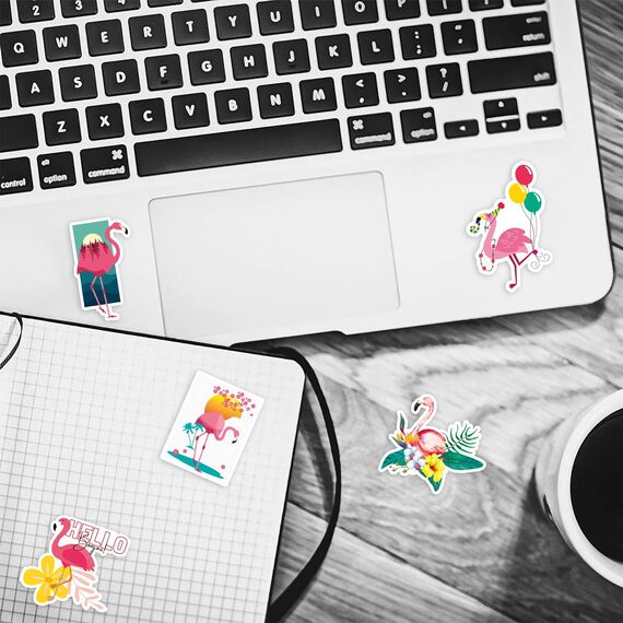 Flamingo Sticker,50 Stück Süße Aufkleber Set Wasserfeste Vinyl Aufkleber für Skateboard Laptop Koffer Helm Motorrad Auto Fahrrad Handy,Geeignet für Erwachsene Kinder