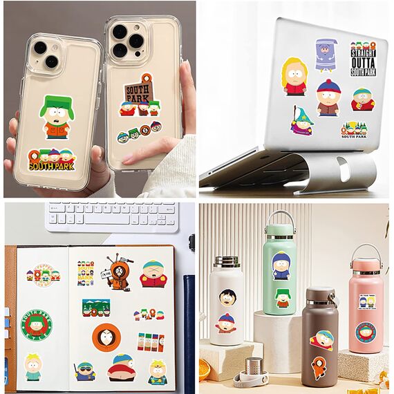 South Park Sticker,50 Stück Anime Vinyl Sticker Set, Wasserfest Cartoon Graffiti Aufkleber Stickers für Laptop Skateboard Koffer Helm Motorrad Auto Fahrrad Handy,Geschenk für Kinder Erwachsene