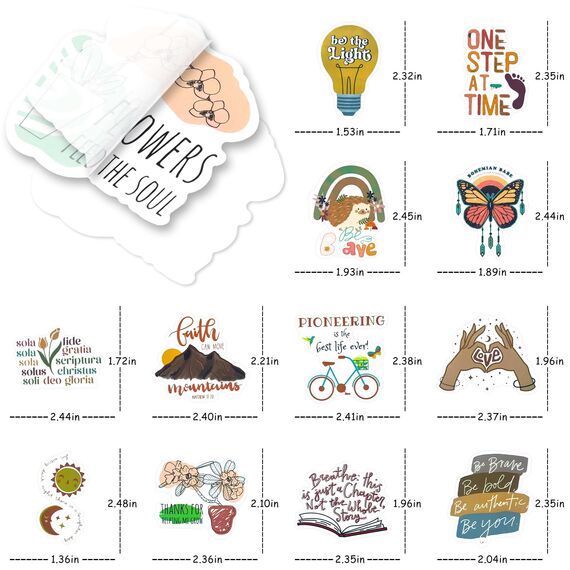 Sticker Sprüche 100 Pcs Motivationssticker, Stickers Inspirierende Motivation, Positive Affirmationen Sprüche Aufkleber, Wasserfeste Vinyl Sticker für Laptop Scrapbooking Journal Skate Snowboard usw