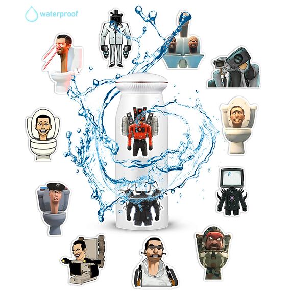 Skibidi Toilet Sticker,50 Stück Cartoon Vinyl Sticker Set Wasserfest Graffiti Aufkleber für Laptop Skateboard Koffer Helm Auto Fahrrad Handy Scrapbook,Geschenk für Kinder Teenager Erwachsene