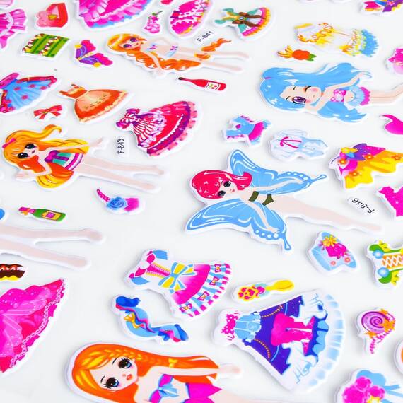 Vicloon 3D Aufkleber für Kinder, 24 Blätter Kleinkinder Geschwollene bauschige Aufkleber, Lebendige Kinderaufkleber3D-Aufkleber für Jungen, Mädchen, Lehrer als Belohnung (Einhorn+Meerjungfrau)