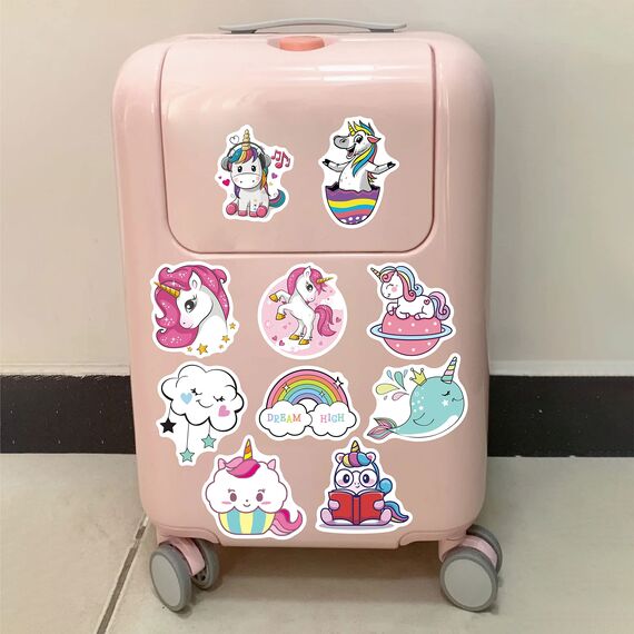 100 Einhorn Aufkleber, Wasserfeste Vinyl Stickers für Auto Motorräder Laptop Fahrrad Skateboard Snowboard Gepäck Aufkleber MacBook iPad und mehr