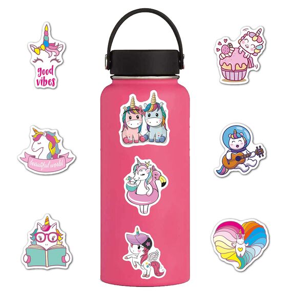 100 Einhorn Aufkleber, Wasserfeste Vinyl Stickers für Auto Motorräder Laptop Fahrrad Skateboard Snowboard Gepäck Aufkleber MacBook iPad und mehr