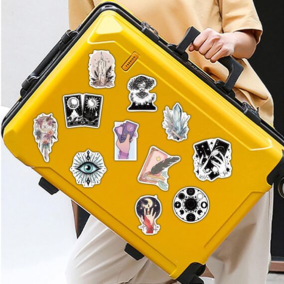 Hexe Sticker 50 Stück,Witchy Sticker Set Wasserfest Graffiti Aufkleber,Aesthetic Sticker für Laptop Skateboard Koffer Helm Auto Fahrrad Handy Scrapbook,Geschenk für Kinder Teenager Erwachsene