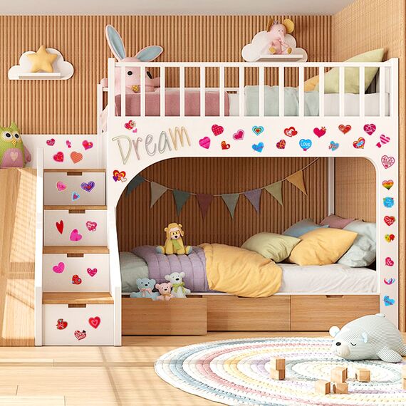 Cobee 3D-Herz-Aufkleber für Kinder, bunte, geschwollene und Liebesaufkleber, dekorative Aufkleber, Belohnungsaufkleber für Jungen und Mädchen