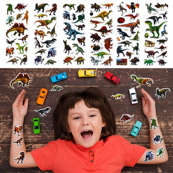 Cobee 3D Dinosaurier Aufkleber für Kinder, 12 Blätter Dinosaurier Puffy Aufkleber, Lehrer Belohnungsaufkleber, Cartoon DIY Aufkleber für Basteln, Scrapbooking, Kleinkinder, Jungen, Mädchen