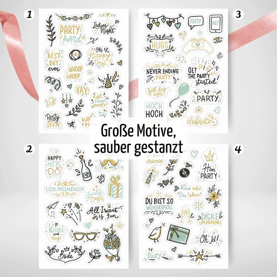 Sticker JGA by snaPmee - Deko Aufkleber, 133 Motive für Junggesellinnenabschied Gästebuch, Erinnerungsbuch & Fotoalbum - Geschenk Braut zur Hochzeit (Eukalyptus)