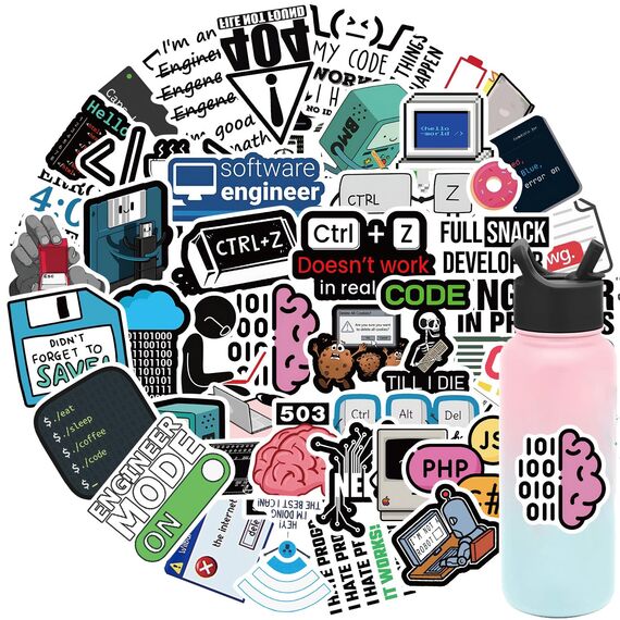 50 Stück Lustige Meme Sticker Set,Meme Aufkleber für Auto Laptop Skateboard Fahrrad Moped Motorrad Fahrrad Computer,Geeignet für Erwachsene (Programmierer)