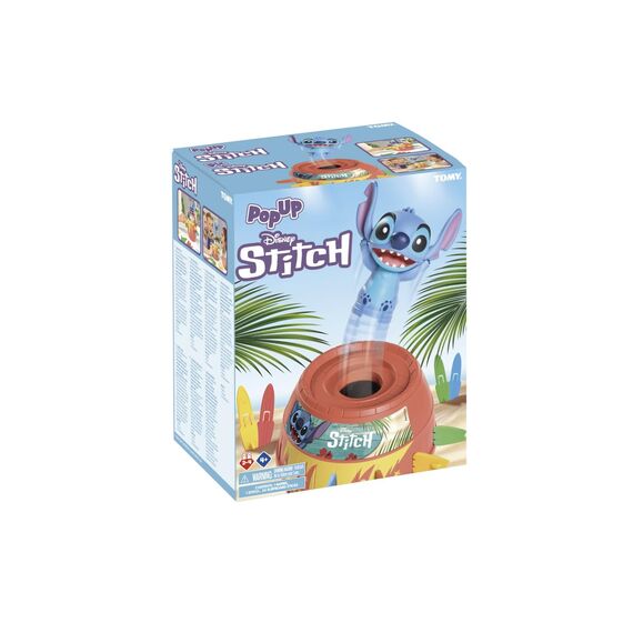 TOMY Disney Pop Up Stitch Aktionsspiel, Lustiges Familien und Kinderspiel, Geschicklichkeitsspiel geeignet für Vorschulkinder, für Jungen, Mädchen und Erwachsene, Gesellschaftsspiel - ab 4 Jahren