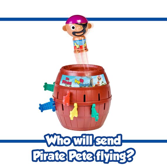 TOMY Offizielles Kinderspiel Pop Up Pirate, Hochwertiges Aktionsspiel für die Familie, Piratenspiel zur Verfeinerung der Geschicklichkeit Ihres Kindes, Popup Spiel