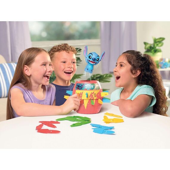 TOMY Disney Pop Up Stitch Aktionsspiel, Lustiges Familien und Kinderspiel, Geschicklichkeitsspiel geeignet für Vorschulkinder, für Jungen, Mädchen und Erwachsene, Gesellschaftsspiel - ab 4 Jahren