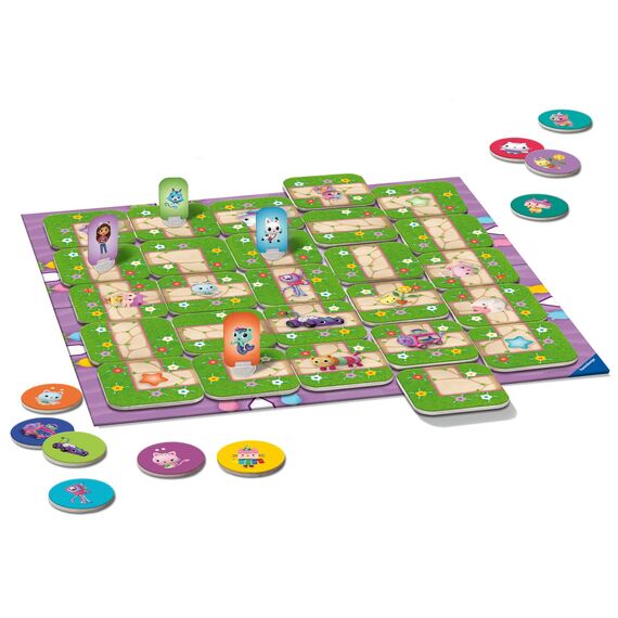 Ravensburger 22648 Gabby's Dollhouse Junior Labyrinth - Brettspiel-Klassiker als Junior Version für Fans der beliebten Serie, Gesellschaftsspiel für 2 bis 4 Spieler ab 4 Jahren
