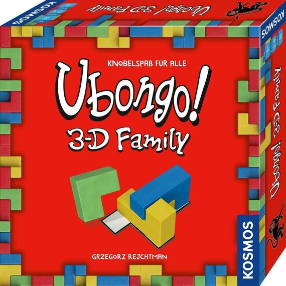 Kosmos 683160 Ubongo 3-D Family, Der beliebte Action- und Knobelspaß für die ganze Familie in 3D, Der Klassiker im Brett- und Gesellschaftsspiel für logisches Denken für 1-4 Personen