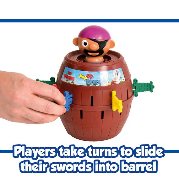 TOMY Offizielles Kinderspiel Pop Up Pirate, Hochwertiges Aktionsspiel für die Familie, Piratenspiel zur Verfeinerung der Geschicklichkeit Ihres Kindes, Popup Spiel
