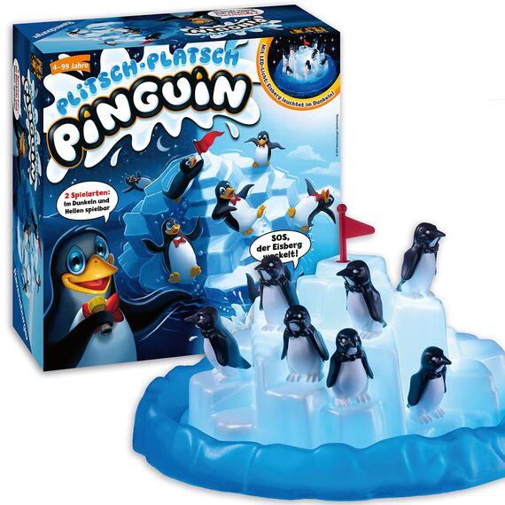 Ravensburger 21325 - Plitsch Platsch Pinguin & Kinderspiele 24562 - Max Mäuseschreck - Würfelspiel für 2 bis 4 Spieler, Kinderspiel ab 4 Jahren