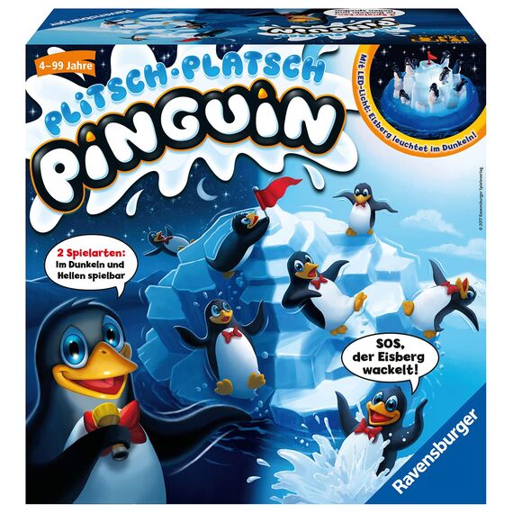 Ravensburger 21325 Plitsch Platsch Pinguin großer Spielspaß mit Geschicklichkeitsfaktor für Kinder und Erwachsene Klassiker für 1 bis 5 Spieler ab 4 Jahren & 22246 Billy Biber Geschicklichkeitsspiel