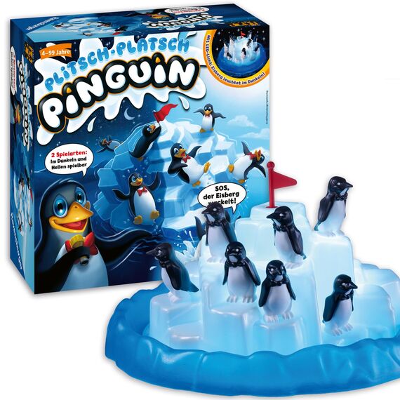 Ravensburger 21325 - Plitsch Platsch Pinguin - großer Spielspaß mit Geschicklichkeitsfaktor für Kinder und Erwachsene - Klassiker für 1 bis 5 Spieler ab 4 Jahren - Geburtstagsgeschenke