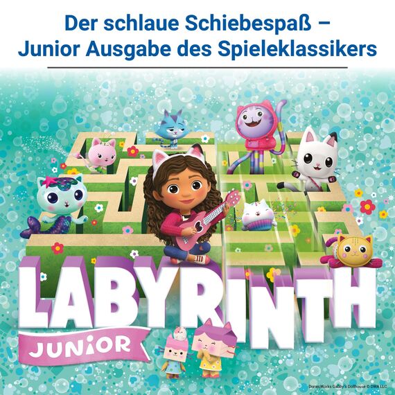Ravensburger 22648 Gabby's Dollhouse Junior Labyrinth - Brettspiel-Klassiker als Junior Version für Fans der beliebten Serie, Gesellschaftsspiel für 2 bis 4 Spieler ab 4 Jahren