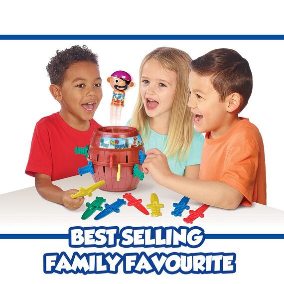 TOMY Offizielles Kinderspiel Pop Up Pirate, Hochwertiges Aktionsspiel für die Familie, Piratenspiel zur Verfeinerung der Geschicklichkeit Ihres Kindes, Popup Spiel