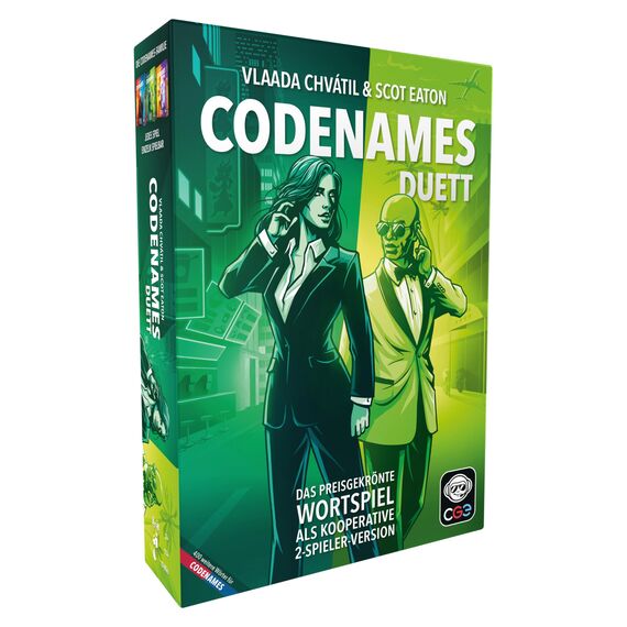 Czech Games Edition CGE Codenames Duett - Kommunikatives Partyspiel mit hohem Wiederspielwert - Spiele-Klassiker als Kooperatives Ratespiel - Deutsch - 2 Spieler - Ab 11 Jahren