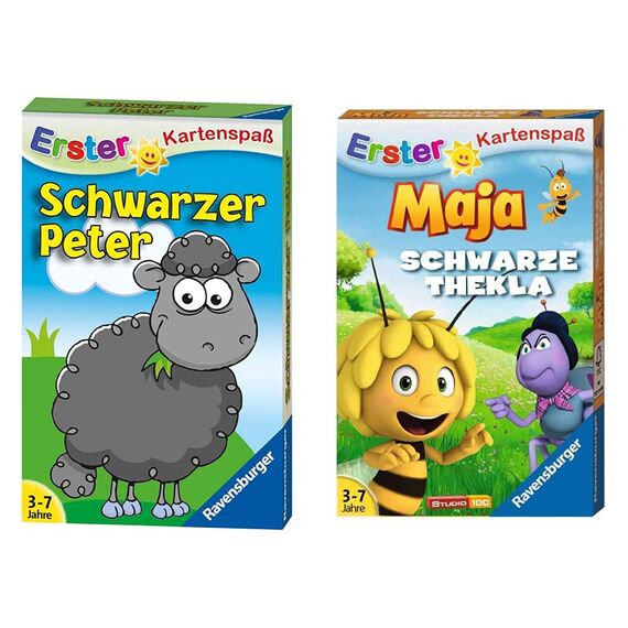 Ravensburger 20432 - Schwarzer Peter - Schaf, Kartenspiele ab 3 Jahren & 20328 - Biene Maja Schwarze Thekla, Kartenspiele ab 3 Jahren