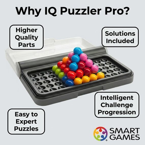 Smart Games SG455 IQ-Puzzler PRO, Geschicklichkeitsspiel, Reisespiel, Gehirntraining, Bunt, Miscelanea